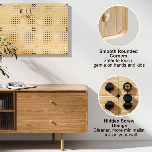 Eco-Friendly Pegboard Organizer Set with 35 Hooks