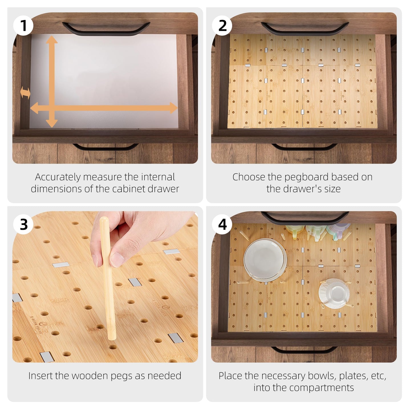 Peg Board Drawer Organizer