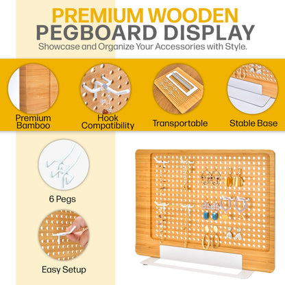 Wood Pegboard Display Stand For Vendors