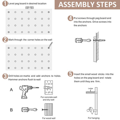 Modular Display Wooden Pegboard